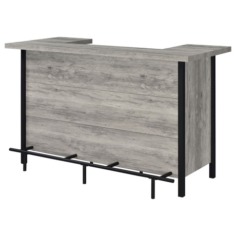 Bellemore U-Shaped Home Bar with Wine & Stemware Storage - Farmhouse Grey Driftwood – view 5