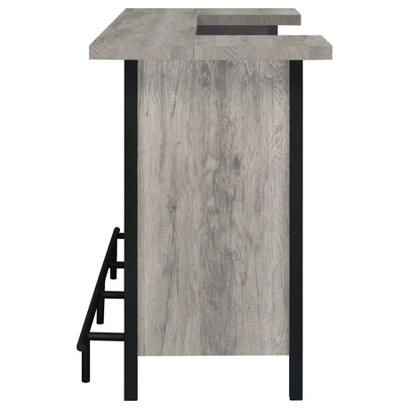 Bellemore U-Shaped Home Bar with Wine & Stemware Storage - Farmhouse Grey Driftwood – view 6