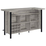 Bellemore U-Shaped Home Bar with Wine & Stemware Storage - Farmhouse Grey Driftwood – view 7