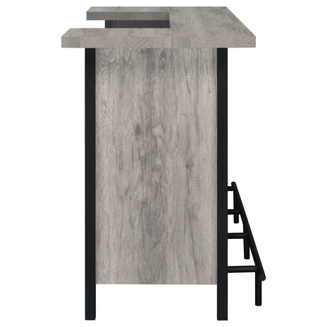 Bellemore U-Shaped Home Bar with Wine & Stemware Storage - Farmhouse Grey Driftwood – view 9