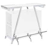 Araceli Freestanding Home Bar Cabinet with Color-Changing LED - White High Gloss & Chrome – view 7