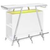 Araceli Freestanding Home Bar Cabinet with Color-Changing LED - White High Gloss & Chrome – view 11