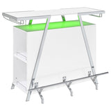 Araceli Freestanding Home Bar Cabinet with Color-Changing LED - White High Gloss & Chrome – view 12