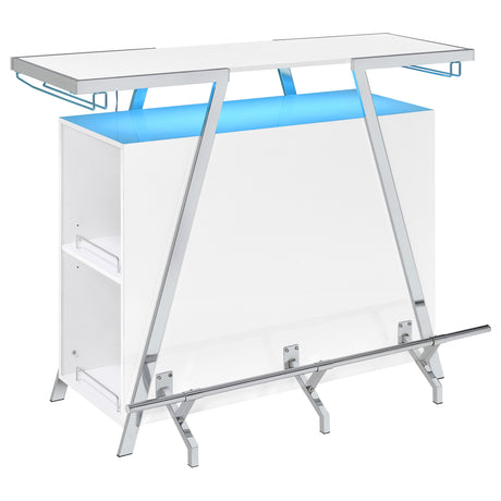 Araceli Freestanding Home Bar Cabinet with Color-Changing LED - White High Gloss & Chrome – view 13