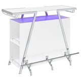 Araceli Freestanding Home Bar Cabinet with Color-Changing LED - White High Gloss & Chrome – view 14