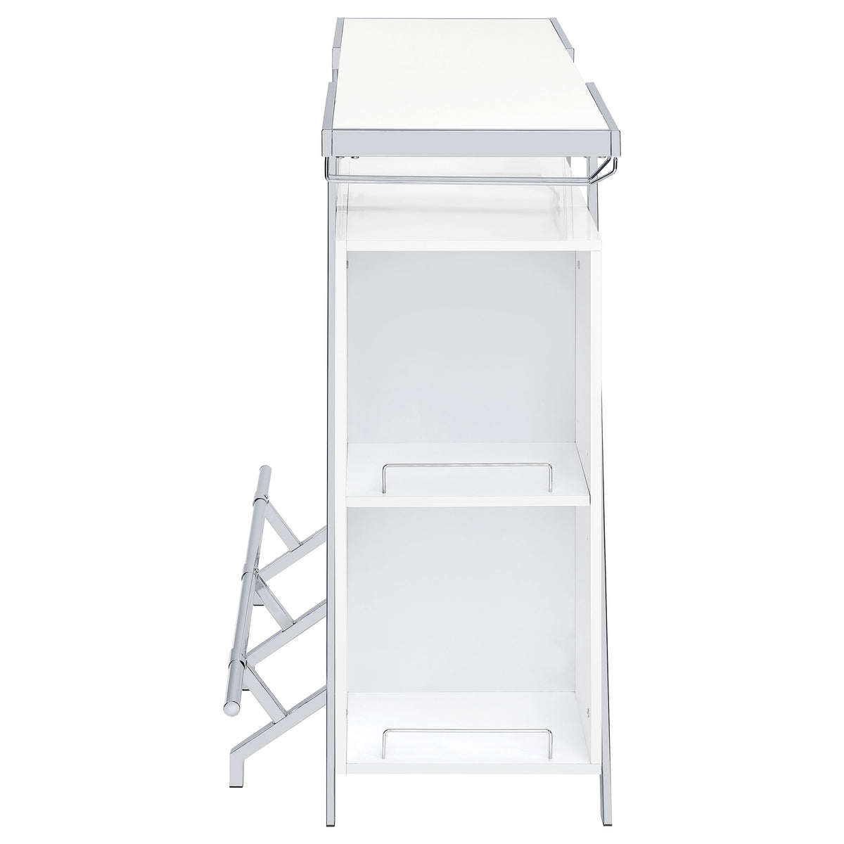 Araceli Freestanding Home Bar Cabinet with Color-Changing LED - White High Gloss & Chrome – view 16