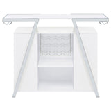 Araceli Freestanding Home Bar Cabinet with Color-Changing LED - White High Gloss & Chrome – view 18