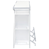 Araceli Freestanding Home Bar Cabinet with Color-Changing LED - White High Gloss & Chrome – view 19