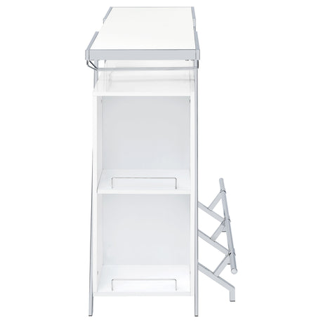 Araceli Freestanding Home Bar Cabinet with Color-Changing LED - White High Gloss & Chrome – view 19