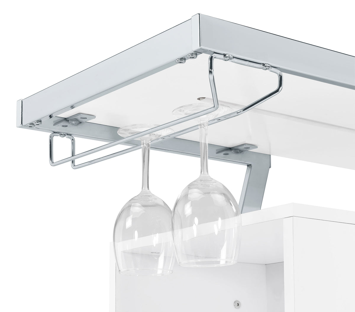 Araceli Freestanding Home Bar Cabinet with Color-Changing LED - White High Gloss & Chrome – view 20