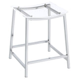 Jovani Backless Acrylic Counter Stools (Set of 2) - Clear Curved Seats on Chrome Frames – view 3