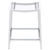 Jovani Backless Acrylic Counter Stools (Set of 2) - Clear Curved Seats on Chrome Frames – view 4