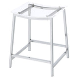 Jovani Backless Acrylic Counter Stools (Set of 2) - Clear Curved Seats on Chrome Frames – view 5
