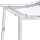 Jovani Backless Acrylic Counter Stools (Set of 2) - Clear Curved Seats on Chrome Frames – view 7