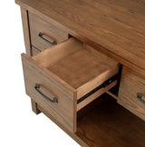 Mayfair 3-Piece Kitchen Island with Pull-Out Extension Table & 2 Stools - 10 Drawers in Dark Oak – view 9