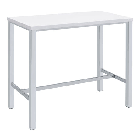 Natividad 5-Piece Pub Height Bar Table Set - White High Gloss with Chrome Frames & 4 Backless Stools – view 3