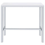 Natividad 5-Piece Pub Height Bar Table Set - White High Gloss with Chrome Frames & 4 Backless Stools – view 4