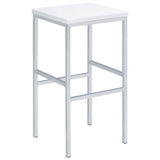 Natividad 5-Piece Pub Height Bar Table Set - White High Gloss with Chrome Frames & 4 Backless Stools – view 5