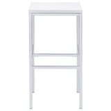 Natividad 5-Piece Pub Height Bar Table Set - White High Gloss with Chrome Frames & 4 Backless Stools – view 6