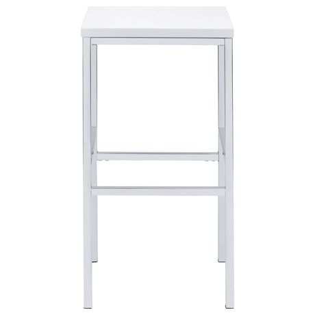 Natividad 5-Piece Pub Height Bar Table Set - White High Gloss with Chrome Frames & 4 Backless Stools – view 6