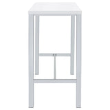 Natividad 5-Piece Pub Height Bar Table Set - White High Gloss with Chrome Frames & 4 Backless Stools – view 7