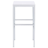 Natividad 5-Piece Pub Height Bar Table Set - White High Gloss with Chrome Frames & 4 Backless Stools – view 8