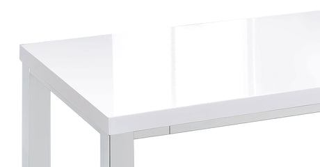 Natividad 5-Piece Pub Height Bar Table Set - White High Gloss with Chrome Frames & 4 Backless Stools – view 9