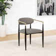Bradbury Upholstered Dining Arm Chairs, Set of 2 - Oval Back with Black Metal Frame & Gold Accents – view 1