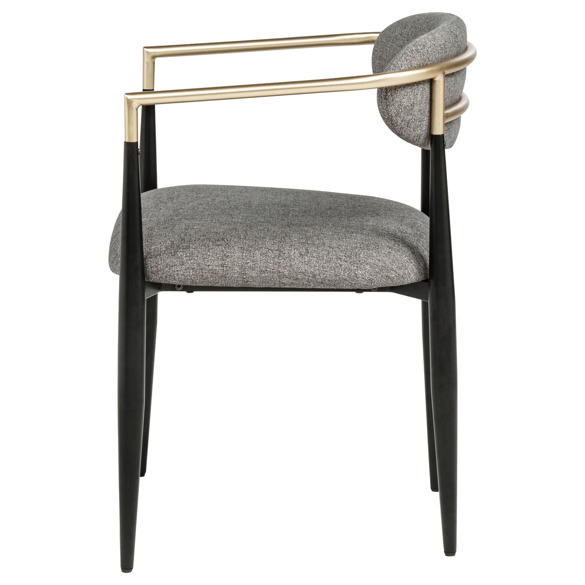 Bradbury Upholstered Dining Arm Chairs, Set of 2 - Oval Back with Black Metal Frame & Gold Accents – view 7