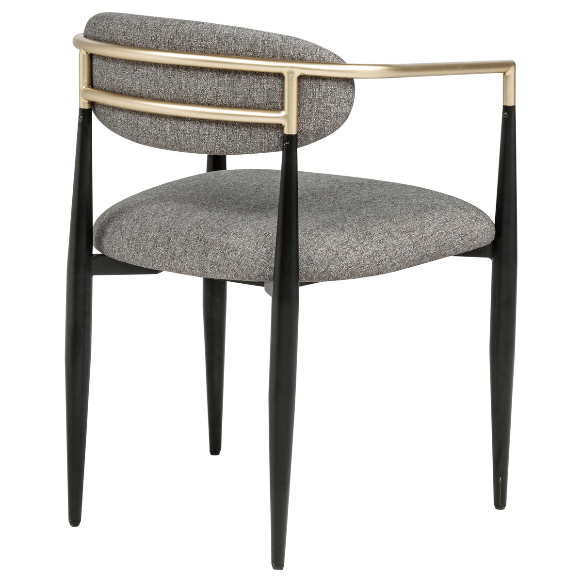 Bradbury Upholstered Dining Arm Chairs, Set of 2 - Oval Back with Black Metal Frame & Gold Accents – view 9