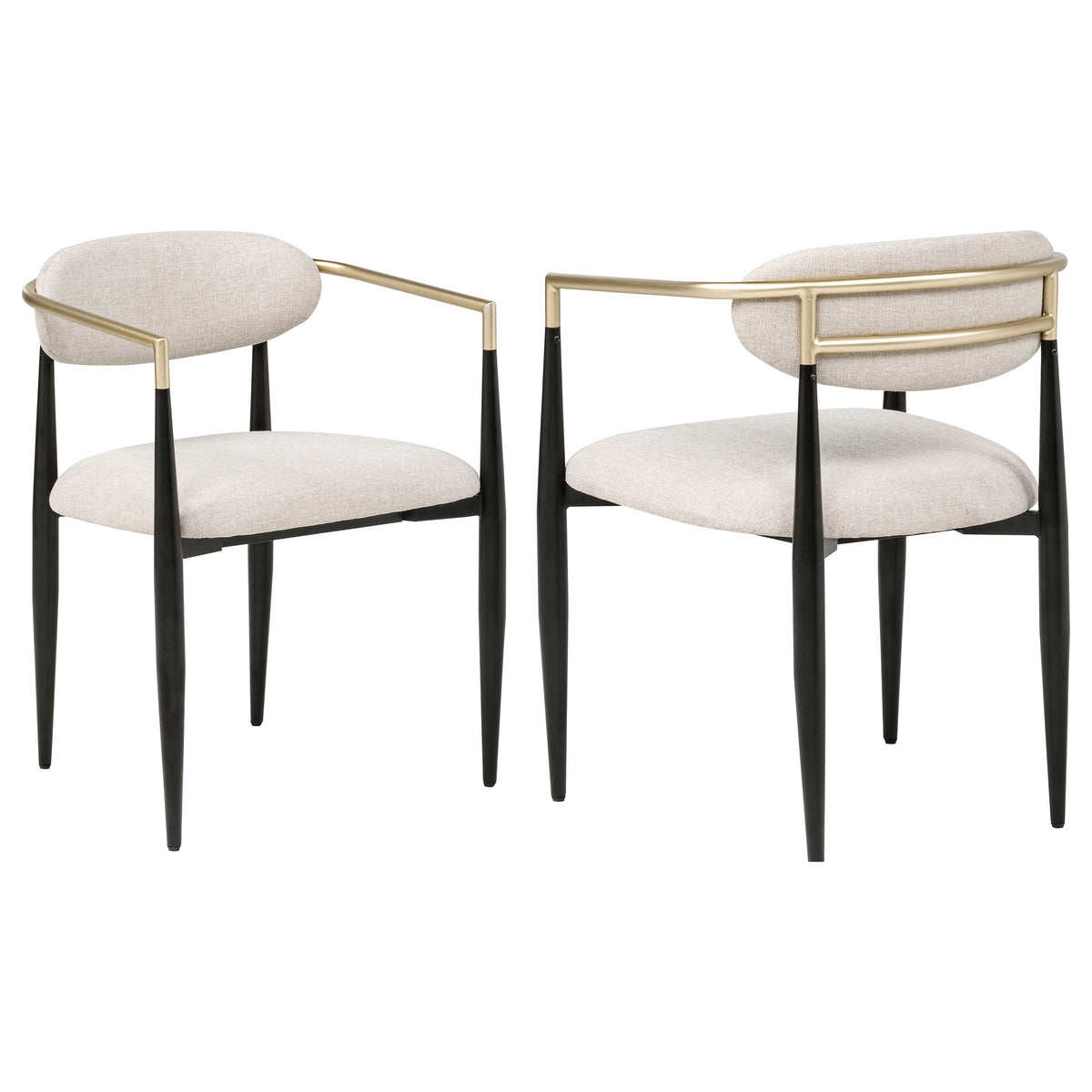 Bradbury Upholstered Dining Arm Chairs, Set of 2 - Beige - Set of 2 Arm Chairs