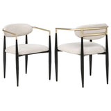 Bradbury Upholstered Dining Arm Chairs, Set of 2 - Beige - Set of 2 Arm Chairs