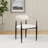 Bradbury Upholstered Dining Arm Chairs, Set of 2 - Oval Back with Black Metal Frame & Gold Accents – view 17
