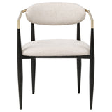 Bradbury Upholstered Dining Arm Chairs, Set of 2 - Oval Back with Black Metal Frame & Gold Accents – view 19