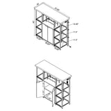 Gallimore 2-Door Bar Cabinet - White High Gloss & Chrome with Wine Storage & Power Outlet – view 4