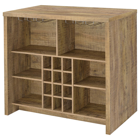 Topanga 47" Freestanding Home Bar - Mango Finish with 12-Bottle Wine Grid & Stemware Racks – view 8