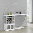 Risley Circular LED Wine Cabinet - 21-Bottle Bar with Stemware Rack in White High Gloss & Chrome – view 1