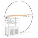 Risley Circular LED Wine Cabinet - 21-Bottle Bar with Stemware Rack in White High Gloss & Chrome – view 5