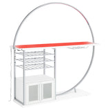 Risley Circular LED Wine Cabinet - 21-Bottle Bar with Stemware Rack in White High Gloss & Chrome – view 6
