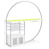 Risley Circular LED Wine Cabinet - 21-Bottle Bar with Stemware Rack in White High Gloss & Chrome – view 7