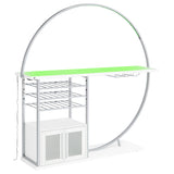 Risley Circular LED Wine Cabinet - 21-Bottle Bar with Stemware Rack in White High Gloss & Chrome – view 8