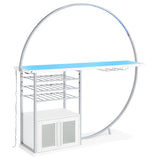 Risley Circular LED Wine Cabinet - 21-Bottle Bar with Stemware Rack in White High Gloss & Chrome – view 9