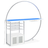 Risley Circular LED Wine Cabinet - 21-Bottle Bar with Stemware Rack in White High Gloss & Chrome – view 10
