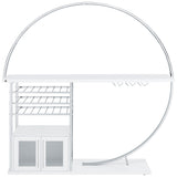 Risley Circular LED Wine Cabinet - 21-Bottle Bar with Stemware Rack in White High Gloss & Chrome – view 13