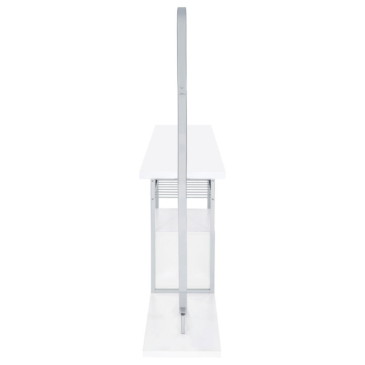 Risley Circular LED Wine Cabinet - 21-Bottle Bar with Stemware Rack in White High Gloss & Chrome – view 14