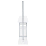 Risley Circular LED Wine Cabinet - 21-Bottle Bar with Stemware Rack in White High Gloss & Chrome – view 14