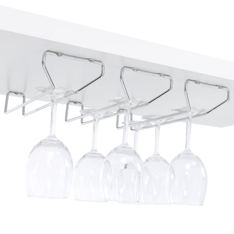 Risley Circular LED Wine Cabinet - 21-Bottle Bar with Stemware Rack in White High Gloss & Chrome – view 18