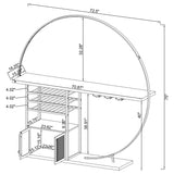 Risley Circular LED Wine Cabinet - 21-Bottle Bar with Stemware Rack in White High Gloss & Chrome – view 20