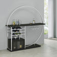 Risley Circular LED Wine Cabinet - 21-Bottle Storage & Stemware Rack in Dark Charcoal & Chrome – view 1