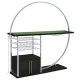 Risley Circular LED Wine Cabinet - 21-Bottle Storage & Stemware Rack in Dark Charcoal & Chrome – view 8